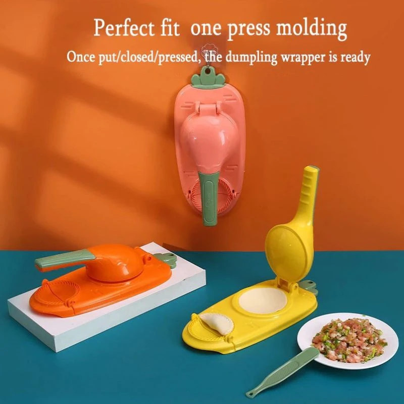 2 in 1 ম্যাজিক পিঠা মেকার-2 In1 Dumpling Maker DIY Kit Wrapper Presser Manual Labor- Machine Kitchen Gadgets