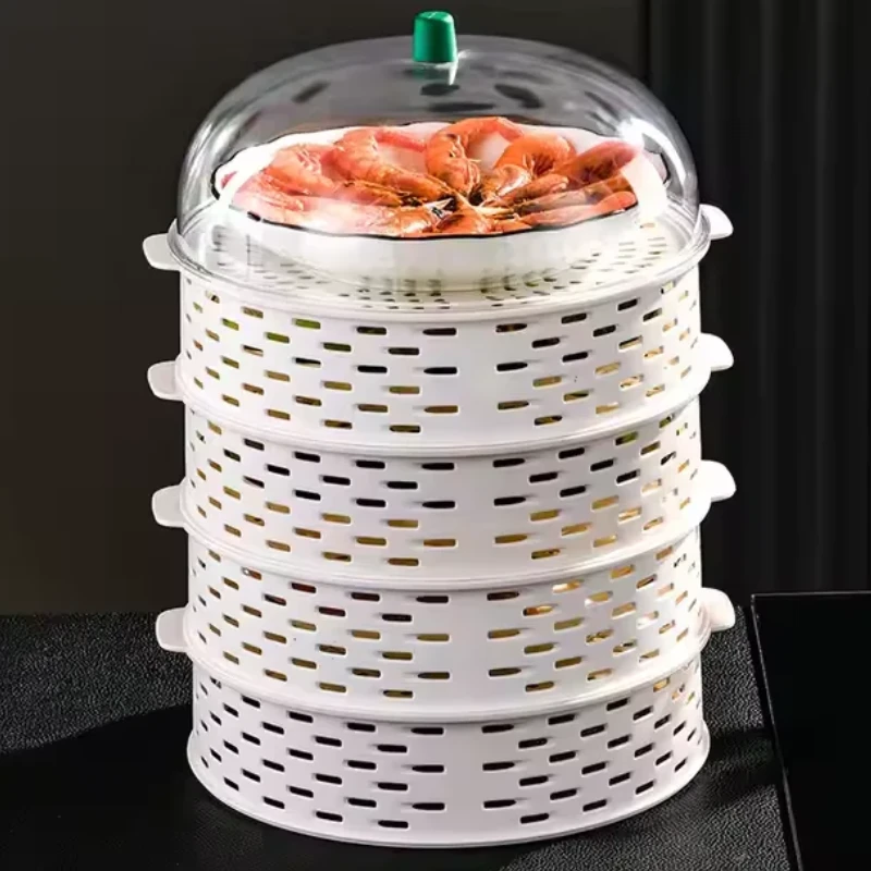 Dining Table Food Cover Kitchen Shelf 5 Layer Food Dust Cover Anti-Insect And Anti-Fly Leftovers Storage Artifact
