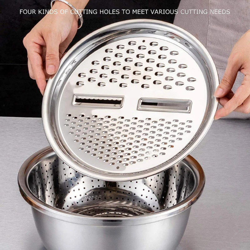 2 Size Available - 3 in 1 Kitchen Grater with Drain Basket - Image 4