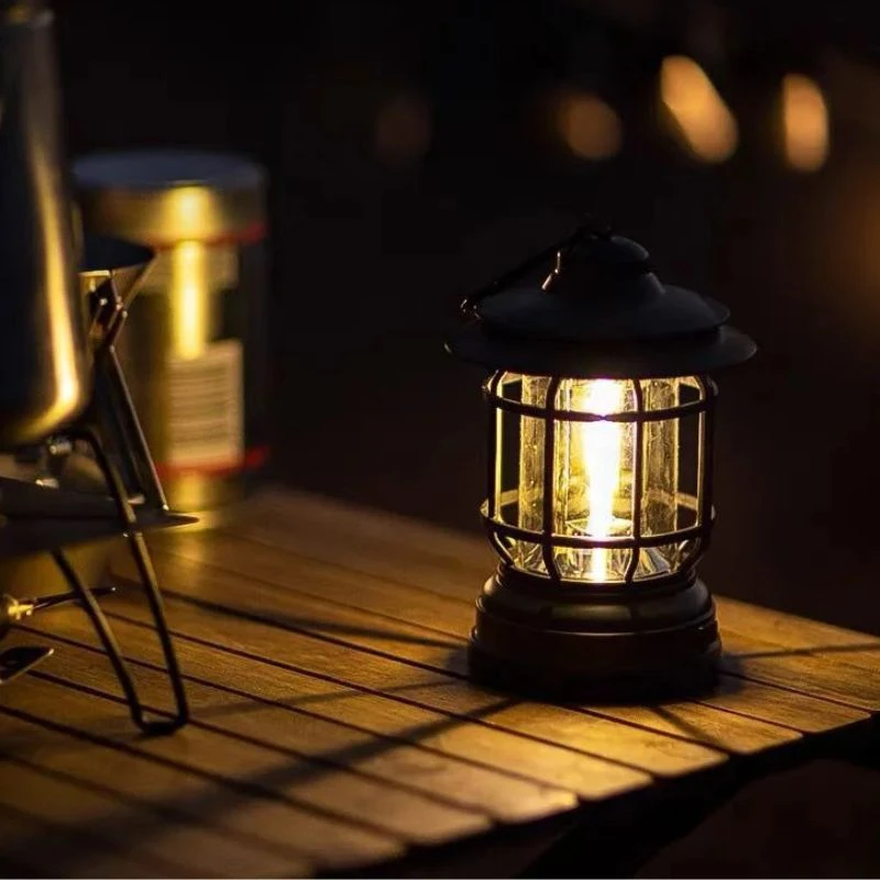 Retro Outdoor Camping Rechargeable Lamp Camping Equipment Tent Travel Light
