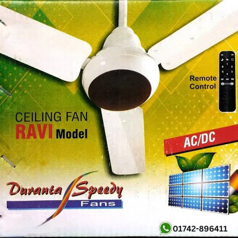 RAVI Duranta Speedy  AC/DC Solar Ceiling Fan