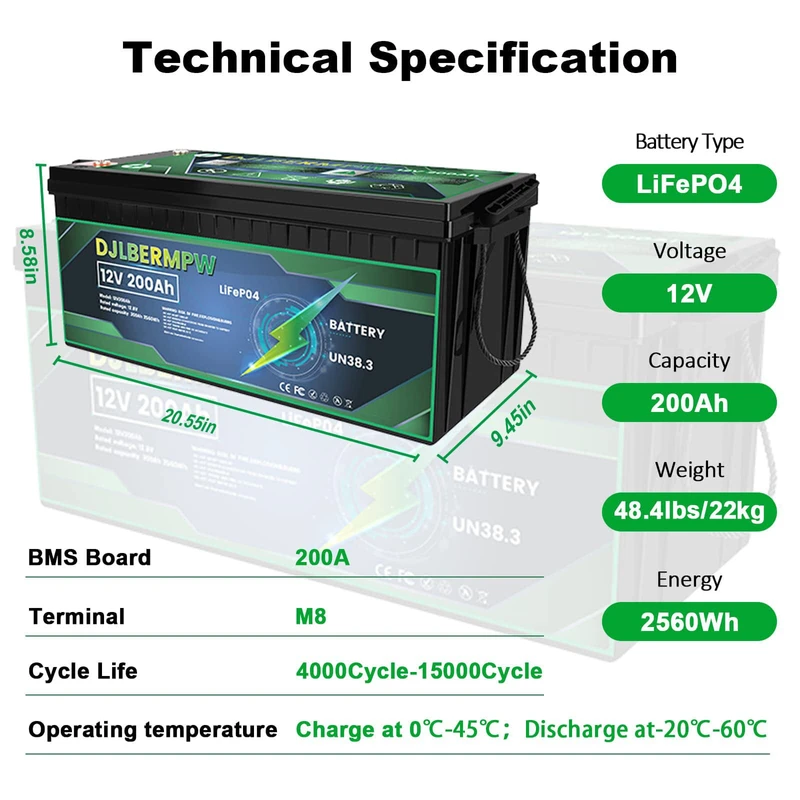 200 AH 12volt DJDC  Lithium Battery