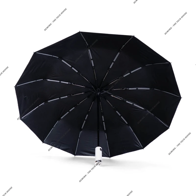 Premium 12-Ribs Automatic Umbrella With Flash Light