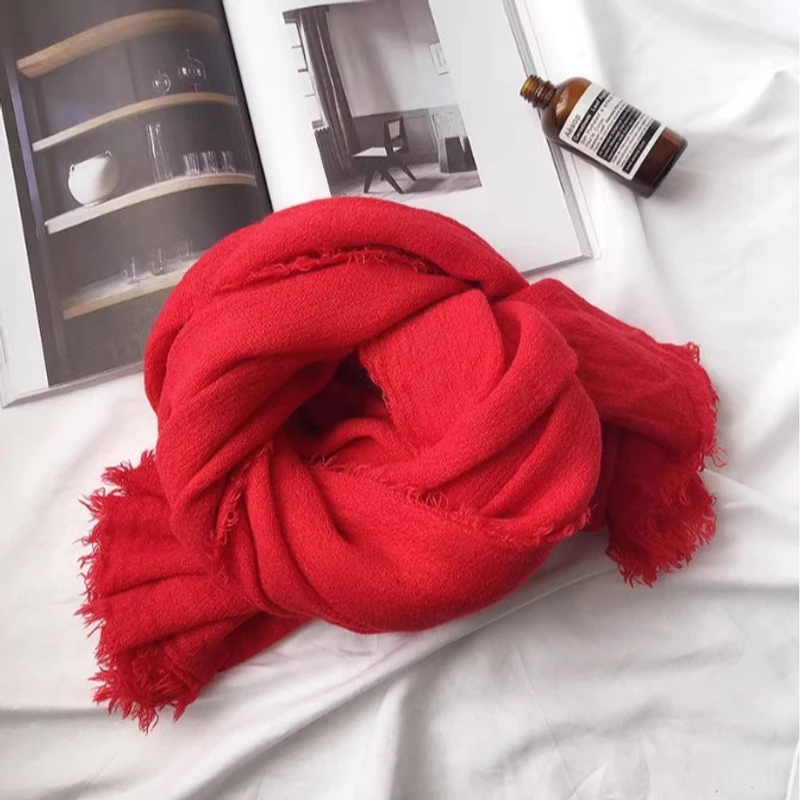 Gorgeous Red Colour Long Cotton Hijab / Orna
