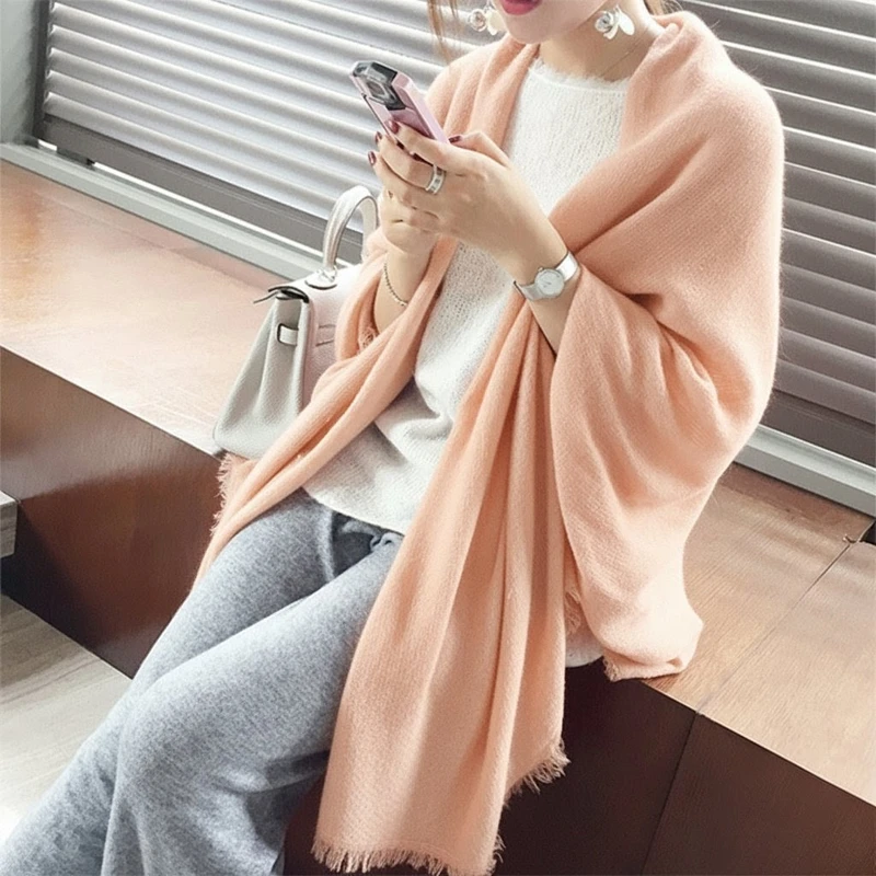 Pretty peach colour soft big size hijab /orna