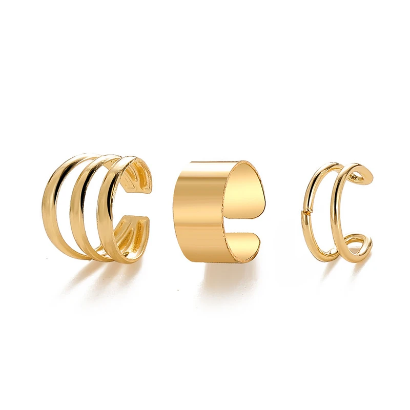 Pretty 3 pieces non piercing earrings set