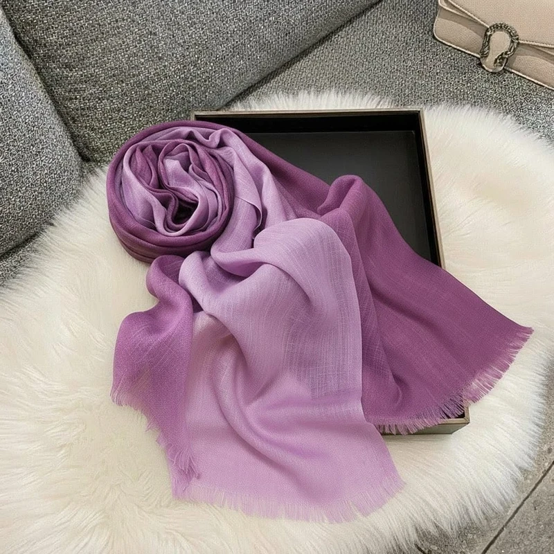 Gorgeous purple color long cotton hijab/orna
