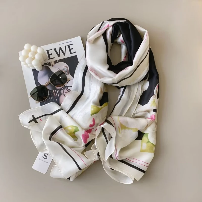 Gorgeous black pink party silk hijab