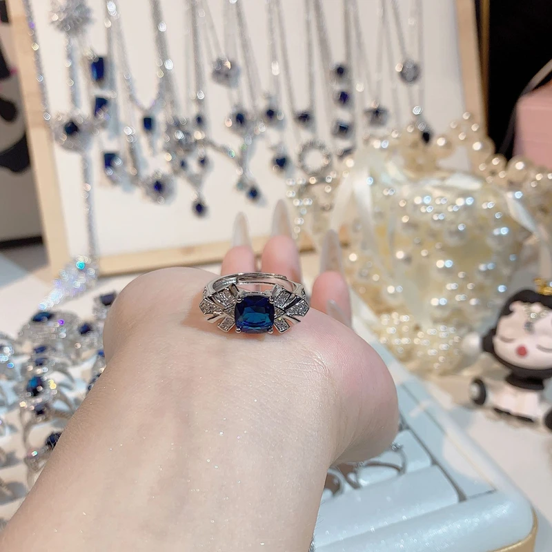 Sterling Silver Blue Sapphire Ring