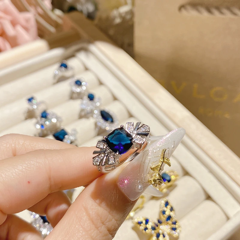 Sterling Silver Blue Sapphire Ring - Thumbnail 3