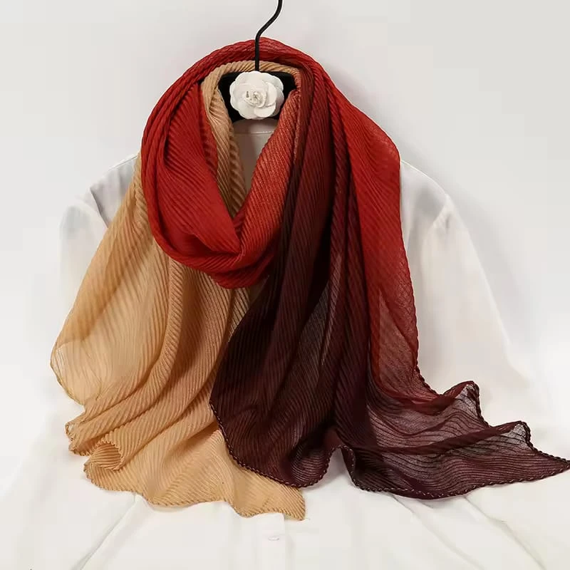 Colorful long silk hijab / orna