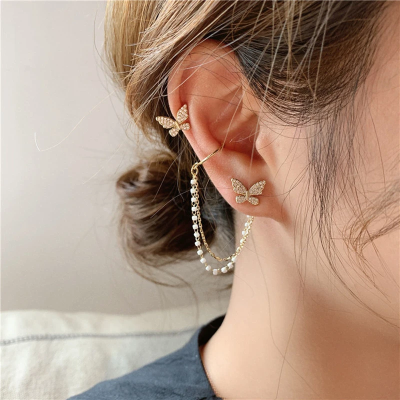 Butterfly Ear Cuff Stud Earrings(Single Piece)