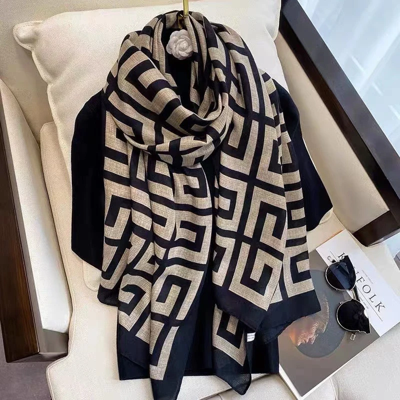 Classy black color cotton hijab / orna