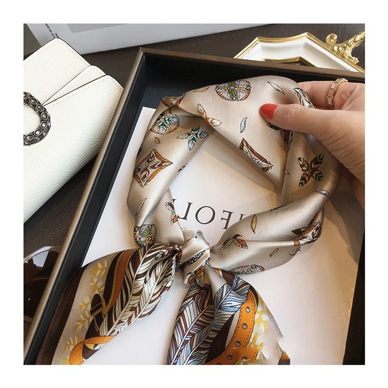 Elegant light brown color scarf