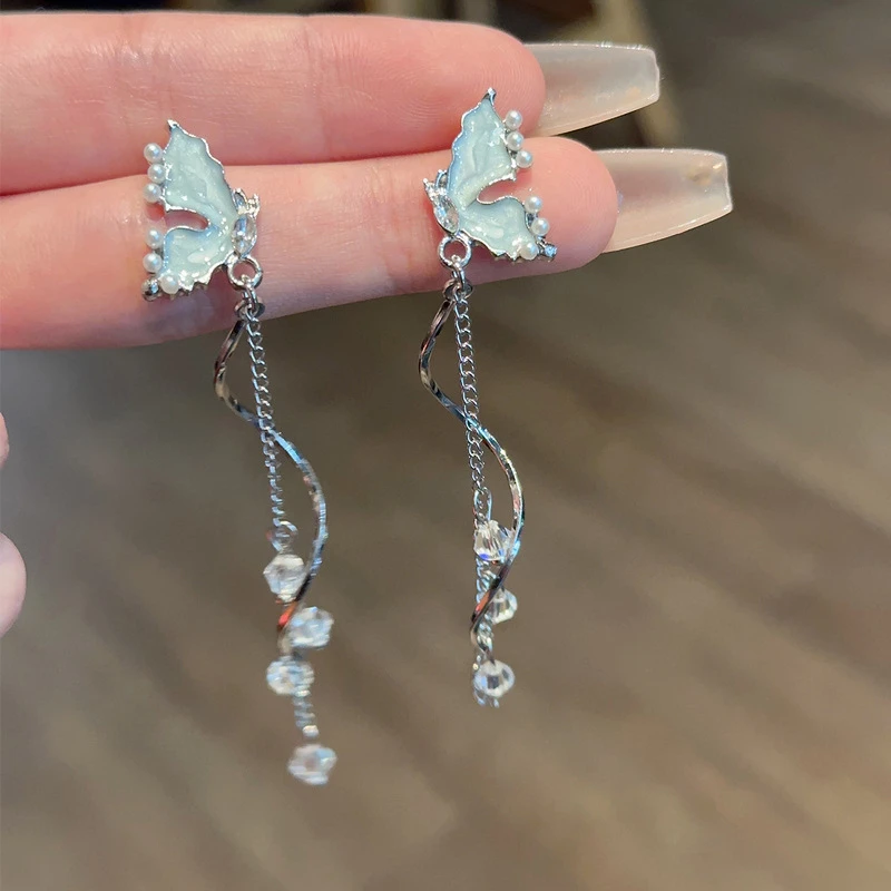 Pretty Butterfly Tassel Earrings