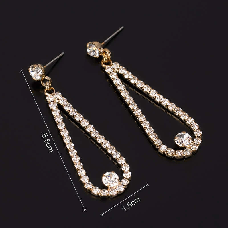 Elegant Golden Color Crystal Earrings