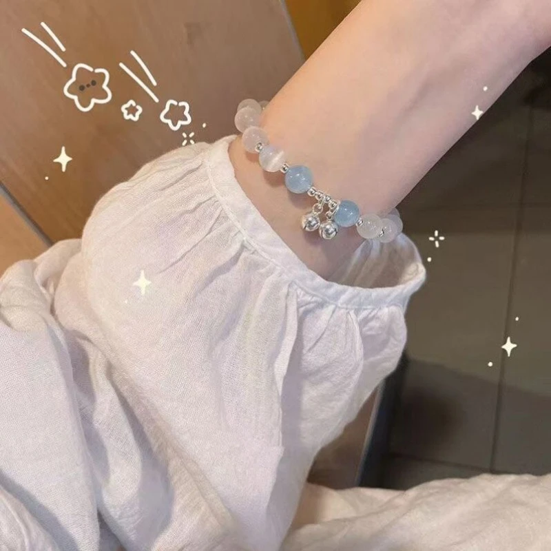 Light blue crystal beaded bracelet