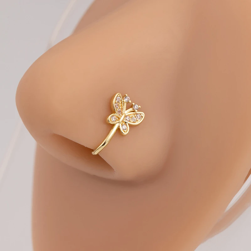 Sparkling Zircon U- Shape Non Piercing Nose Clip