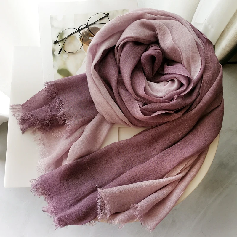 Purple color long cotton hijab/ orna