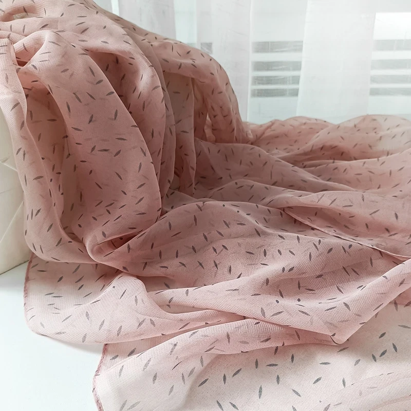 Elegant pink color long soft chiffon georgette hijab/orna
