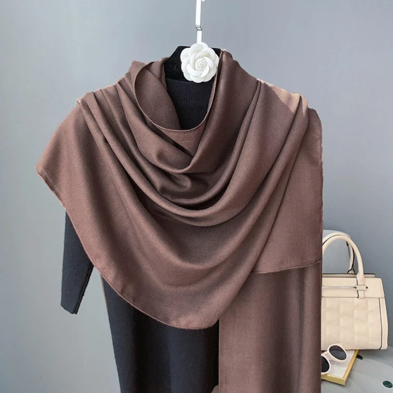 Light coffee color long cotton hijab