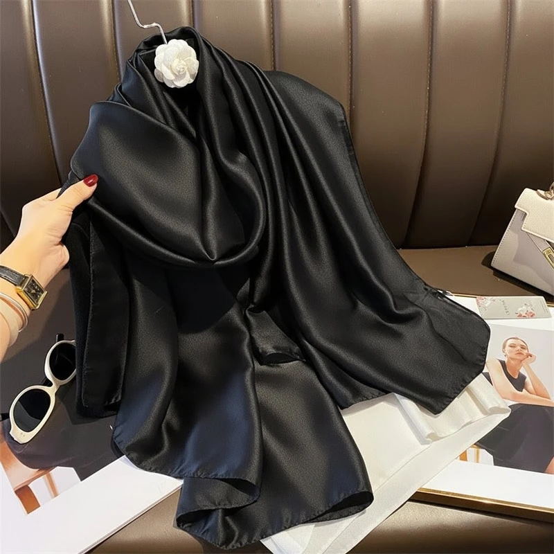 Classy black silk hijab/orna
