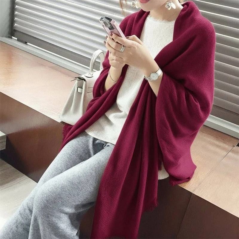 Gorgeous Red Wine Color Long Cotton Hijab/Orna