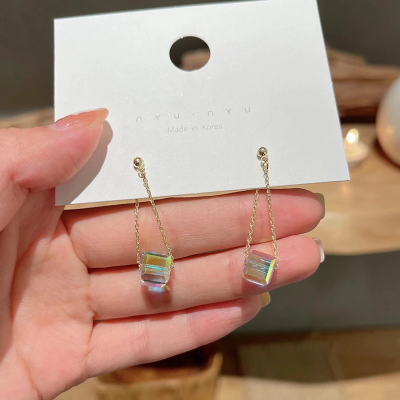 Stylish Crystal Cube Earrings