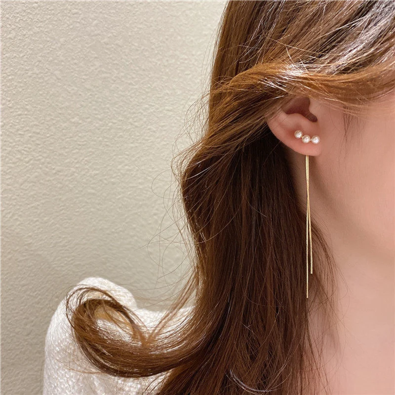 Elegant long tassel earrings