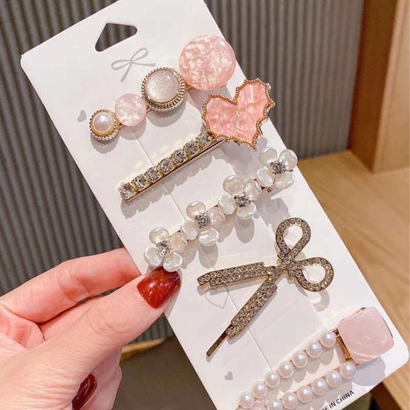 Colorful five pieces hair clip set