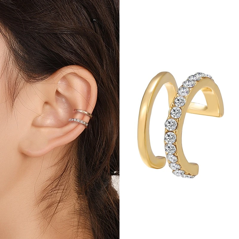 Beautiful golden color no piercing earrings (single piece)