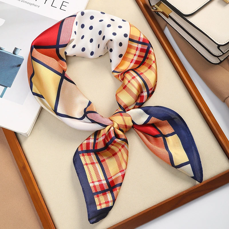 Colorful square silk scarf
