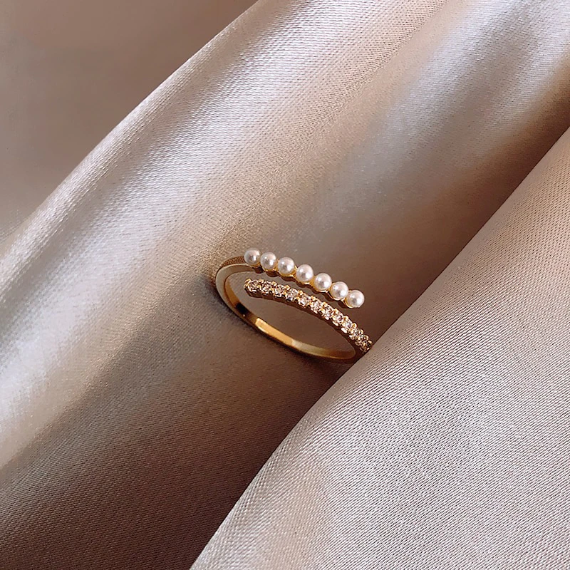 High Quality Imported Adjustable Pearl Open Ring