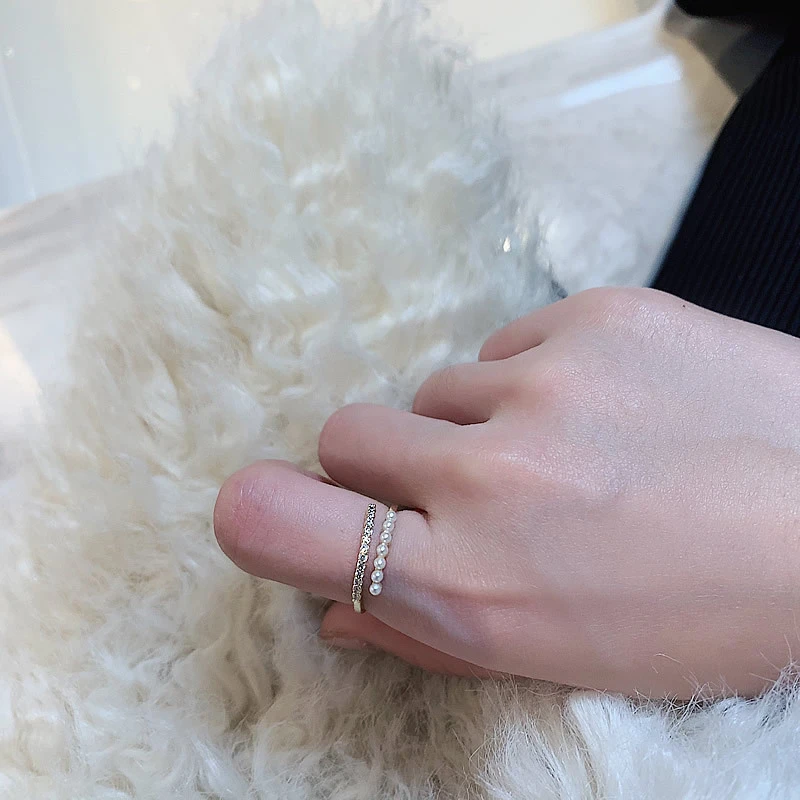 High Quality Imported Adjustable Pearl Open Ring