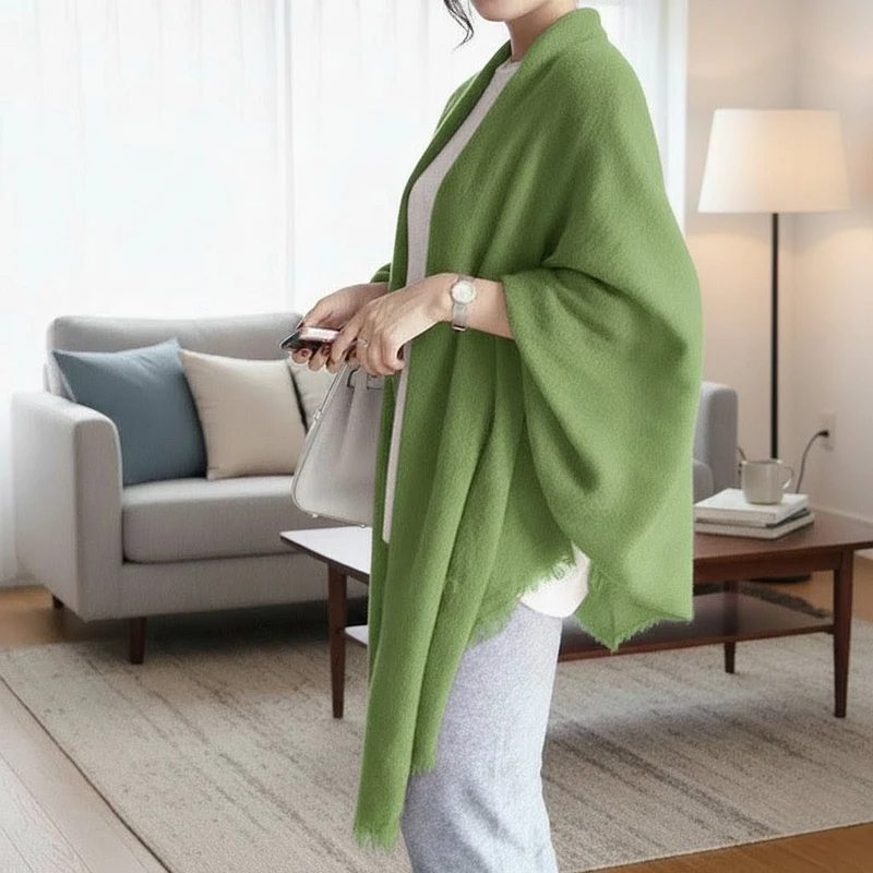 Beautiful light green soft long cotton hijab/orna