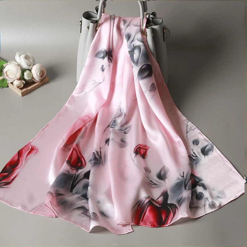 Pink Color Soft Silk hijab - Thumbnail 3
