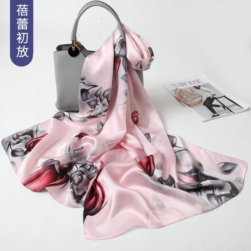 Pink Color Soft Silk hijab - Thumbnail 5