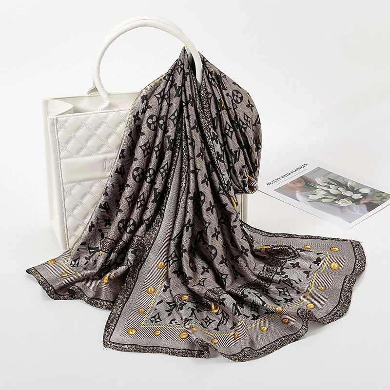 Ash color silk hijab - Thumbnail 6