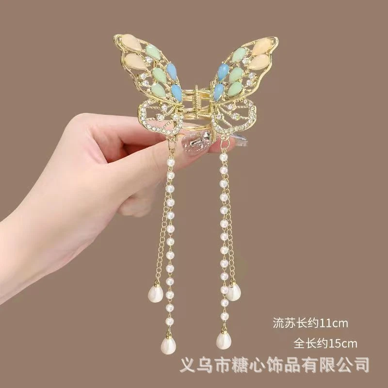 Colorful butterfly claw clip