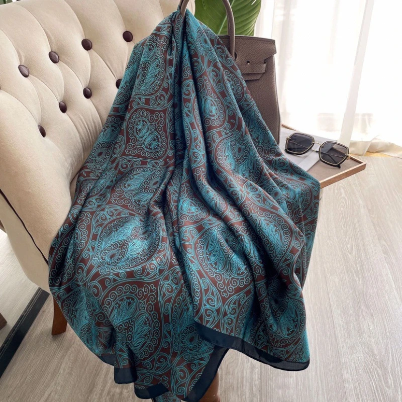 Flower Printed Shiny Silk hijab