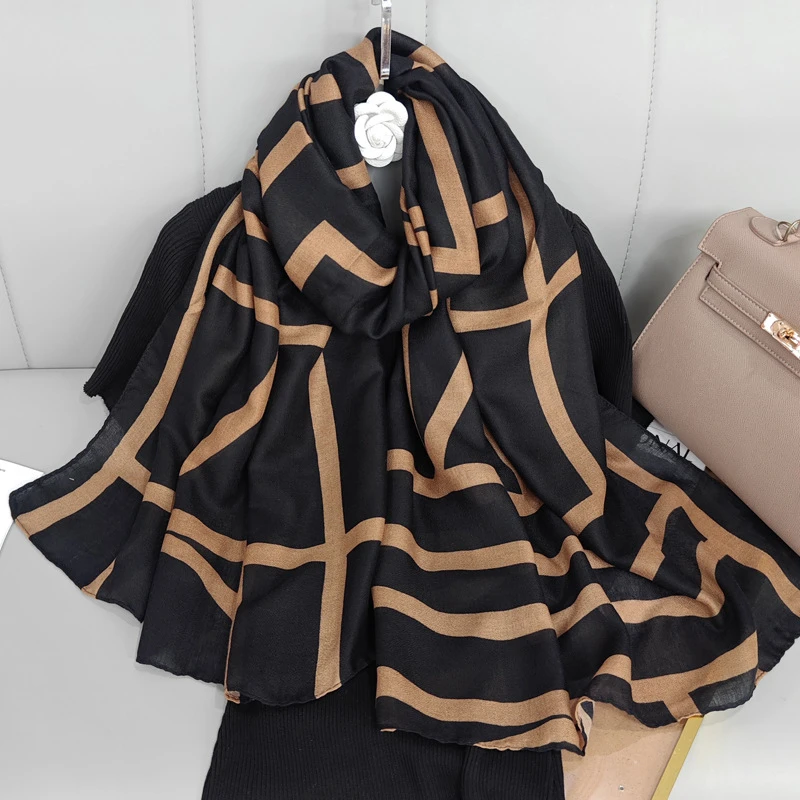 Classy black brown color hijab / orna