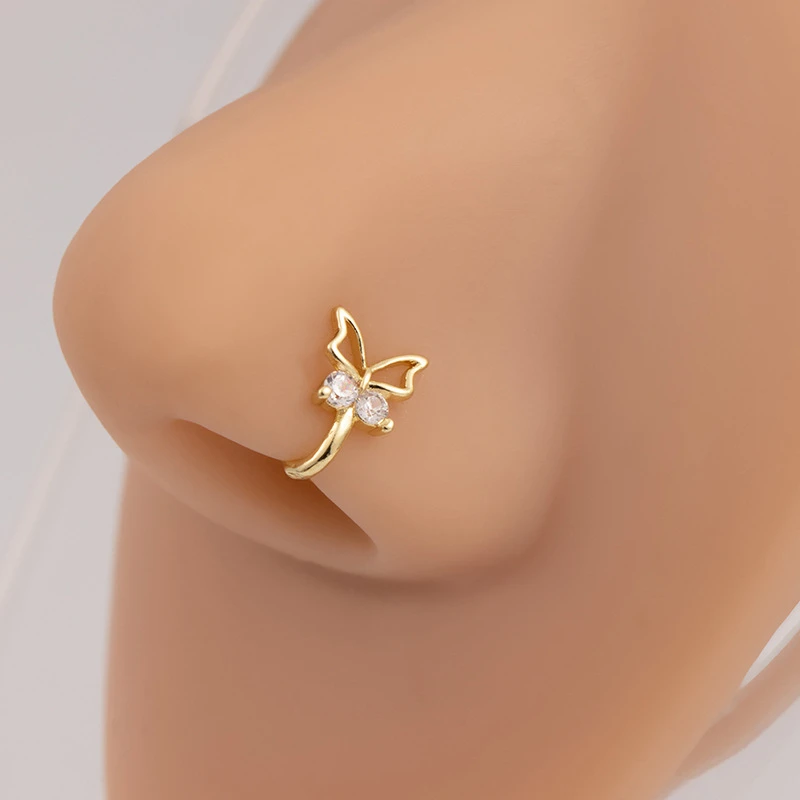 Beautiful butterfly zircon nose pin
