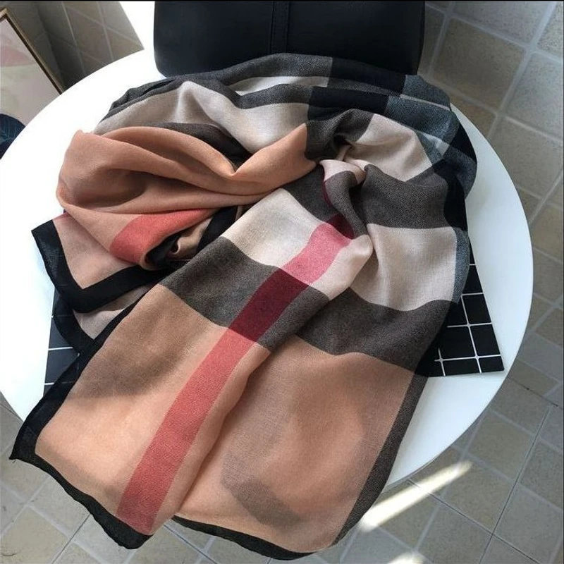 Multicoloured viscose hijab / orna - Thumbnail 3