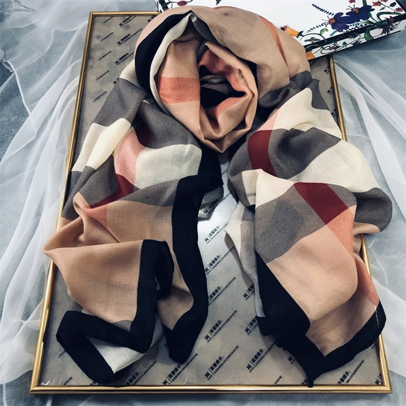 Multicoloured viscose hijab / orna - Thumbnail 5