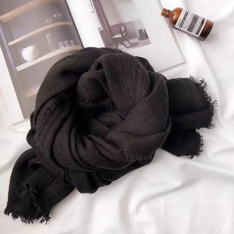Elegant black colour soft cotton extra large hijab/orna