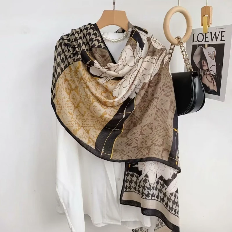 Brown printed classy hijab / orna