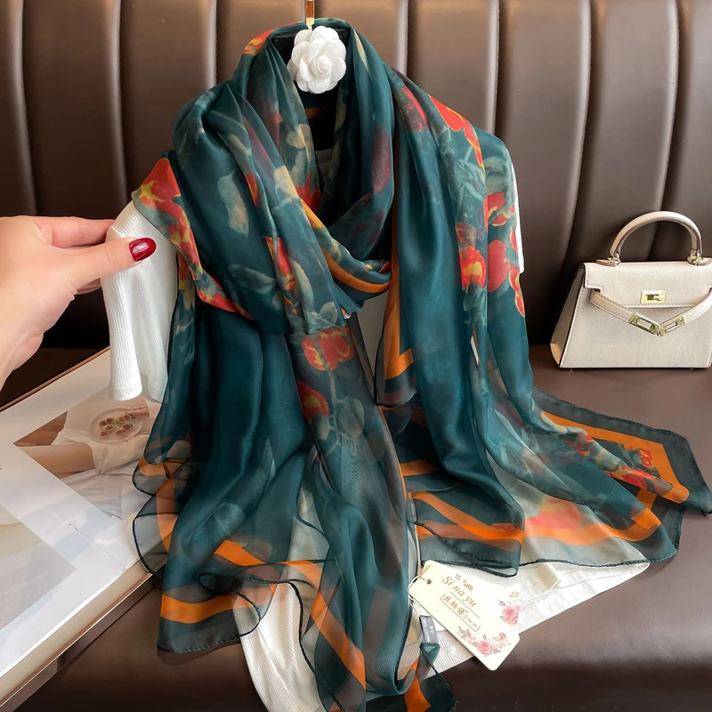 Peacock blue soft silk hijab / orna