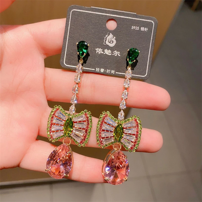 Beautiful multicolored crystal earrings