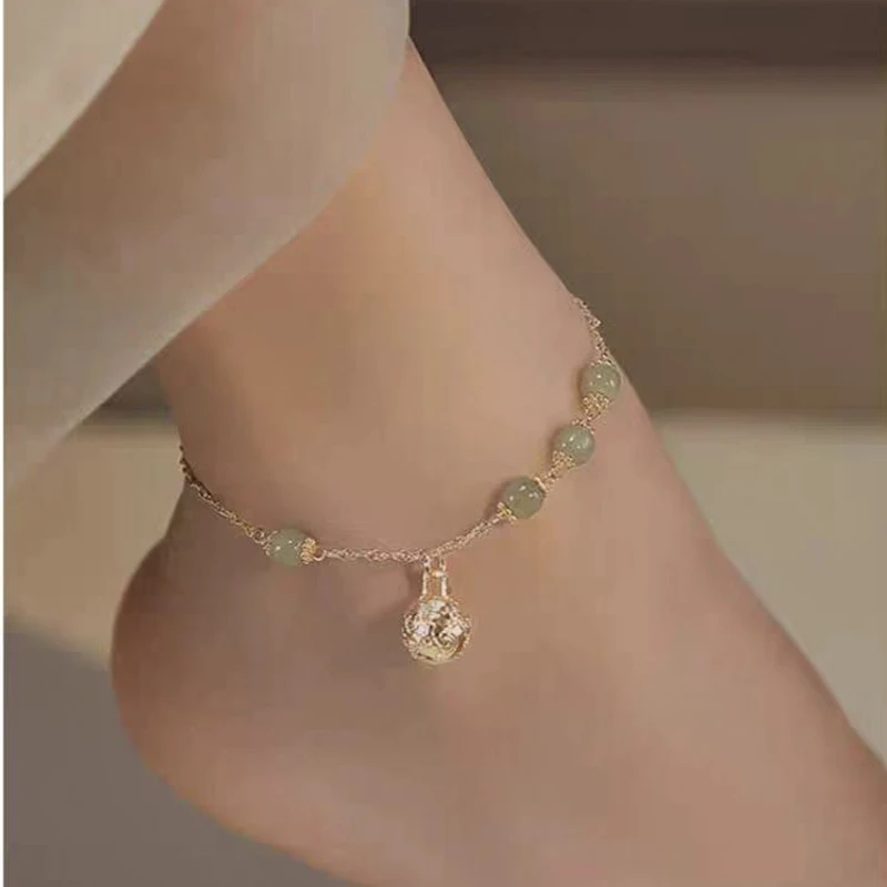 Beautiful bell shape rhinestone anklet