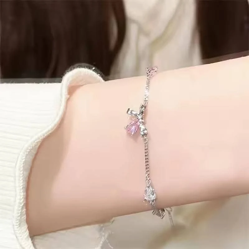Stylish Crystal Bow Bracelet - Thumbnail 3